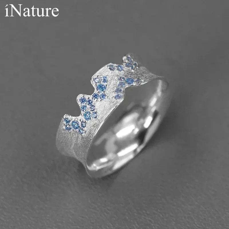 

INATURE 925 Sterling Silver Dazzling CZ Stone Engagement Wedding Rings for Women Party Jewelry