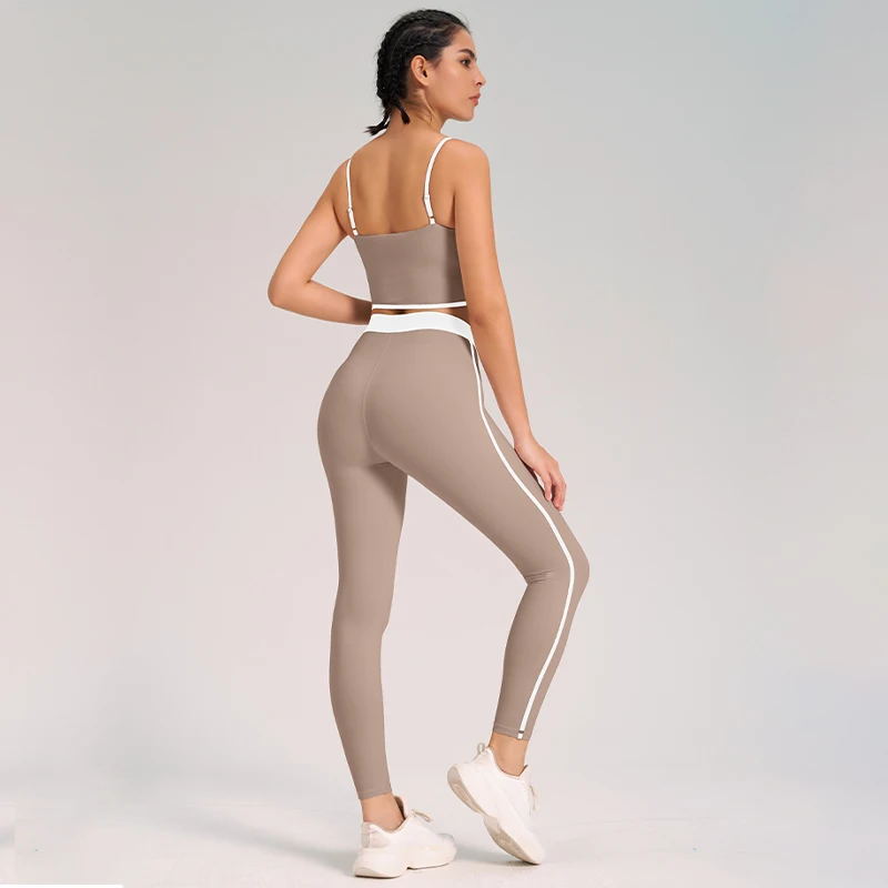 Women 2pcs Patchwork Sport Yoga Suit Breathable Sportwear Women Set Adjustable Bra Workout Clothes for Outfit Fintess Set yoga set sports set gym workout set sportswear set fitness set sports bra set