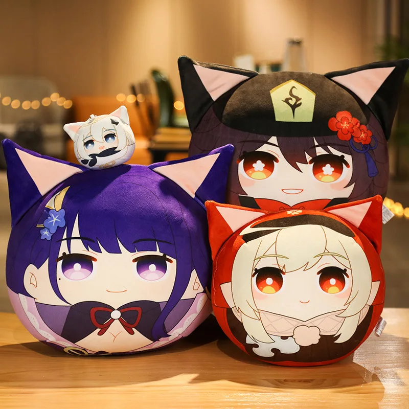 2022 New Project Genshin Impact Anime Plushie Pillow Sofa Cushion Keqing/Klee/Barbara Cartoon Manga Stuffed Plush Toys Pillows 3