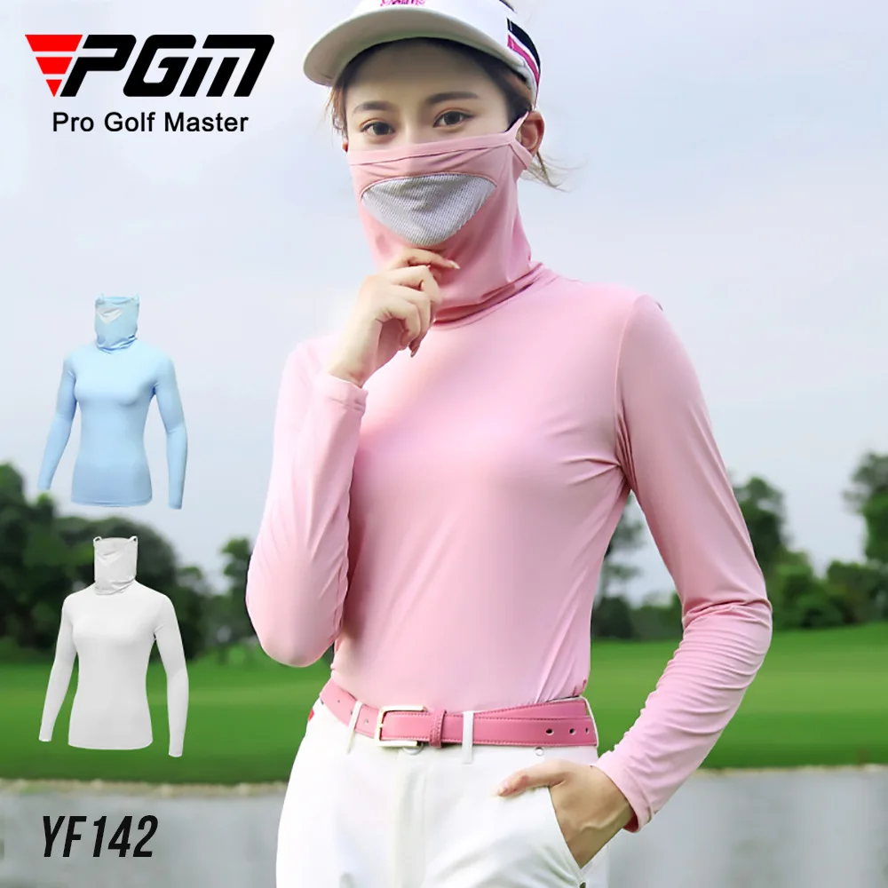 

PGM Summer Sunscreen Women's Golf Sunscreen Undercoat Women's Ice Silk Clothes with Mask