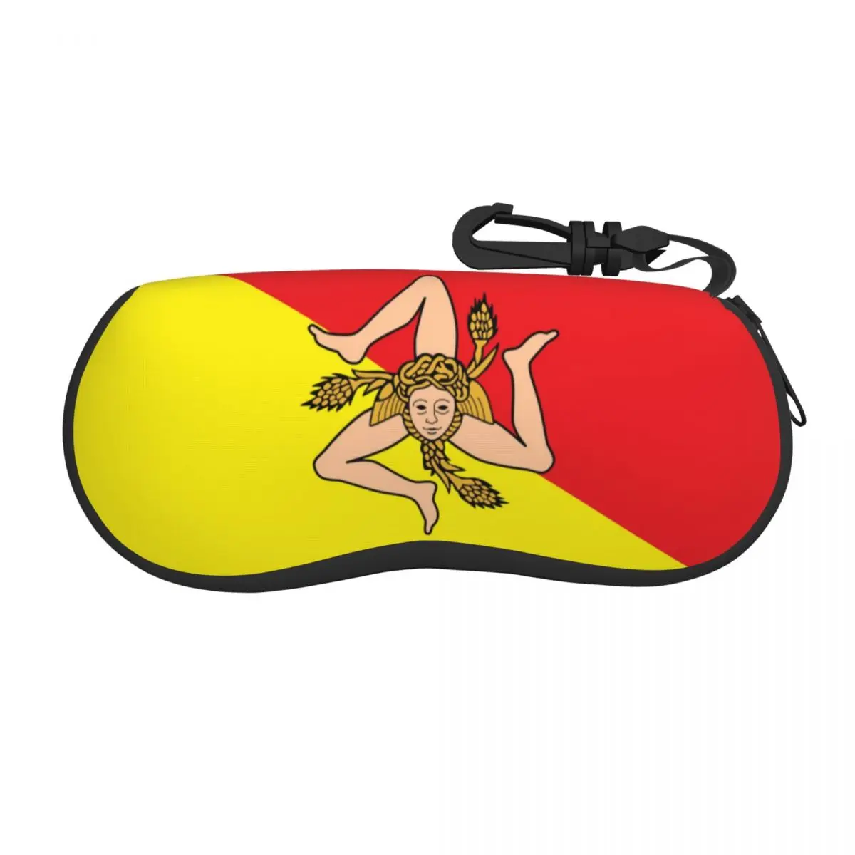 

Italian Island Sicily Flag Sunglasses Soft Case Neoprene Zipper Sicilian Bandiera Shell Eyeglass Case Custom Protective Box