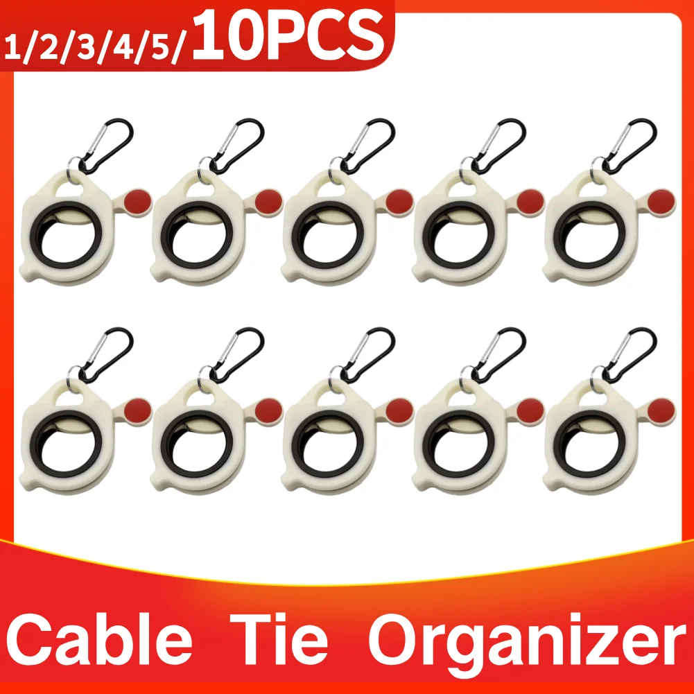 Fluorescent Cable Tie Organizer Reusable Cable Tie Holder Plastic Electrical Wire Ties Clip Cable Tie Storage Tool