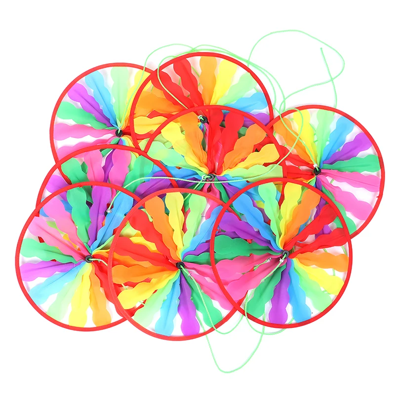 Rainbow Wheel Windmill Wind Spinner Whirligig Garden Funny Children Toys