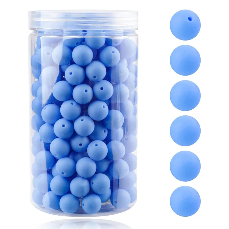 12mm 100Pcs Loose Silicone Beads Round BPA Free For Jewelry Making Bracelet Necklace DIY Pacifier Chain Accessory Box Set