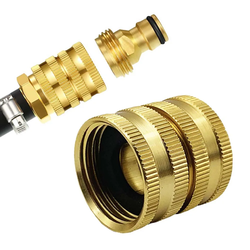 thumbnail image 2 of 4pcs Garden Hose Connector Fitting 3/4 Inch Double Female Hose Adapter Threaded 2 of 11
