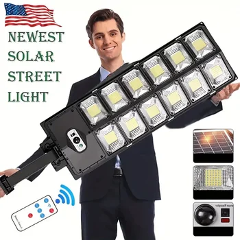 504LED uitra-Bright Solar Street lght Wide Angle Motion Sensor, RemoteControl,Energy-Efflcient, Waterproof 1