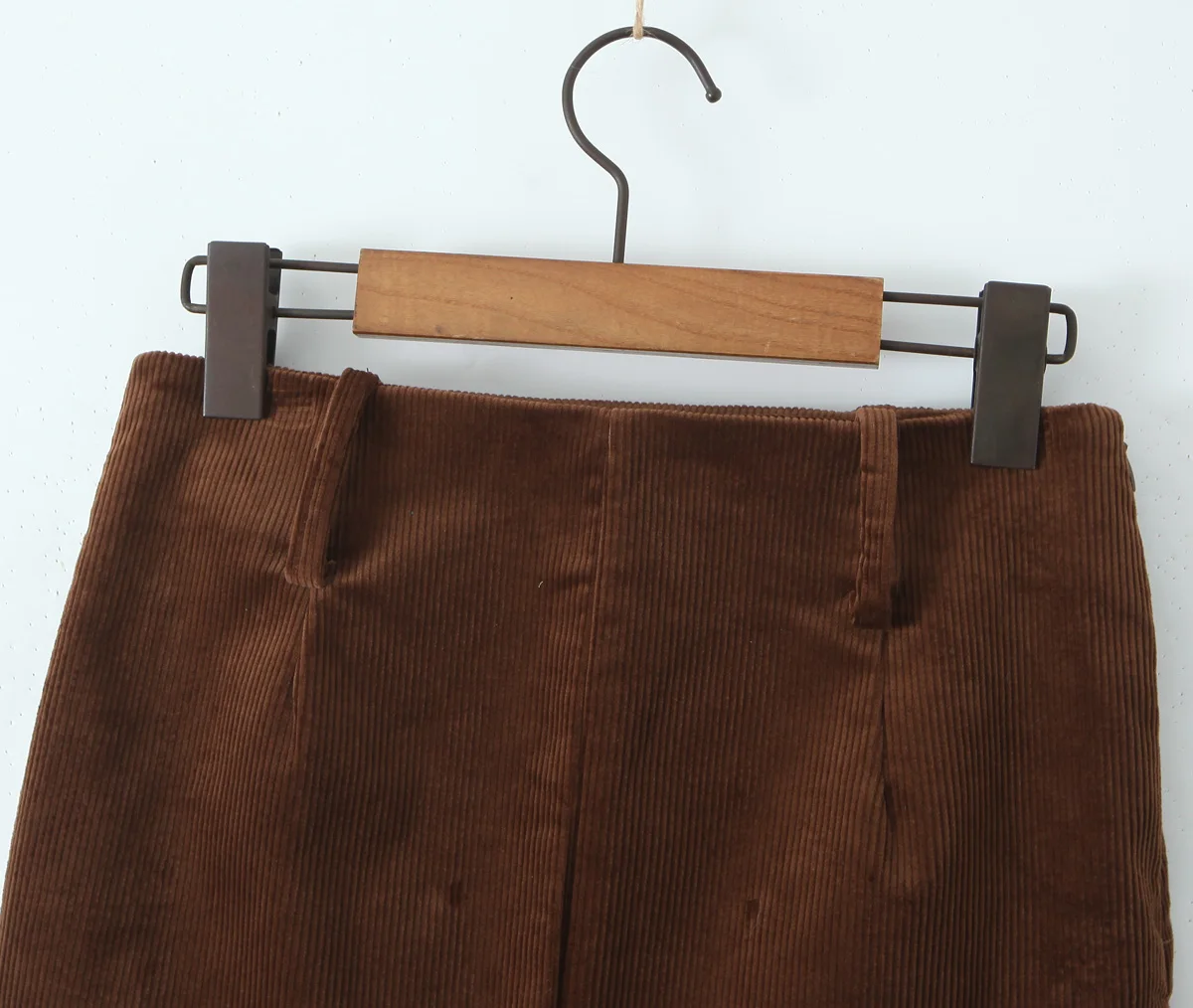 Maillard Style Coffee Notched Corduroy Blazer High Waist Front Slit Package Hips Skirt Suits 2 Pieces 1 Set