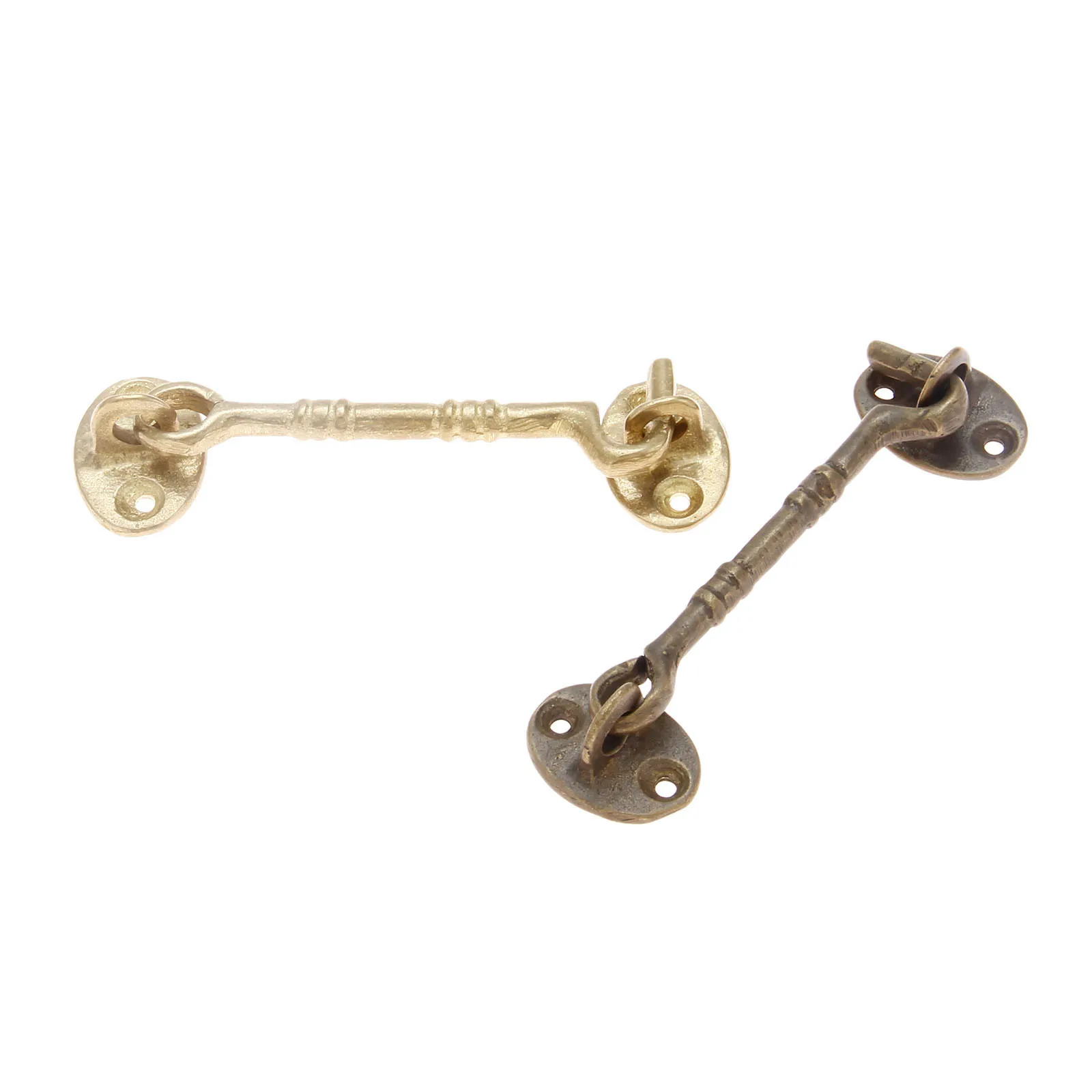 1pc Retro 110mm Wind Hook Buckle Hasp Copper Furniture Window Latches Cabinet Latches Bolt Hasp