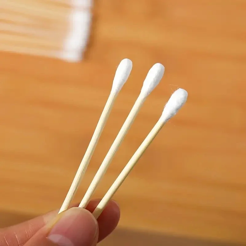 1000pcs Unscented Cotton Swabs, Double-Headed, Wooden Stick, Makeup Removal & Cleaning Ear Cotton Swabs 5