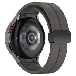 Magnetic Silicone Watch Band with Adjustable Strap - Watch 4 Classic 46mm (Titanium grey)