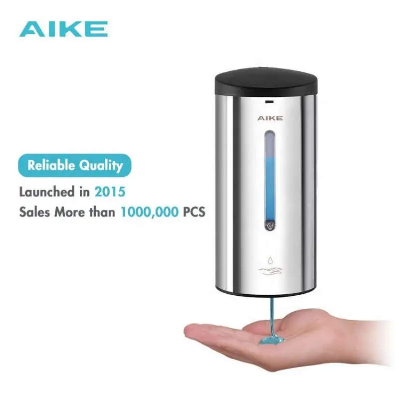 Aike-dispensador de Sabonete Líquido Automático de Parede Desinfetante para as Mãos Sensor Banheiro 800ml Aço Inoxidável