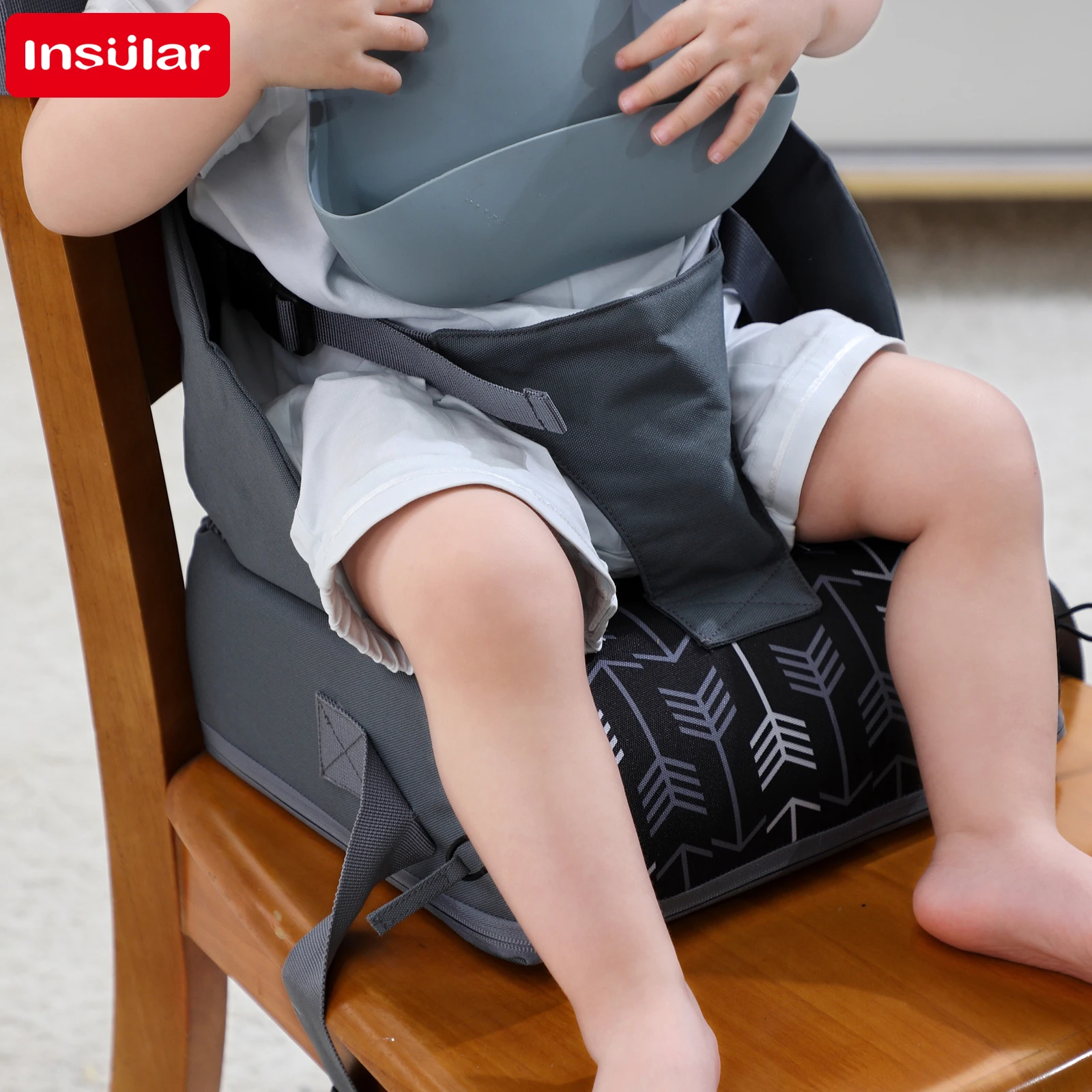 INSULAR Portable Foldable Children's Seat High Cushion Baby Dining Chair High Cushion Children's Travel Supplies