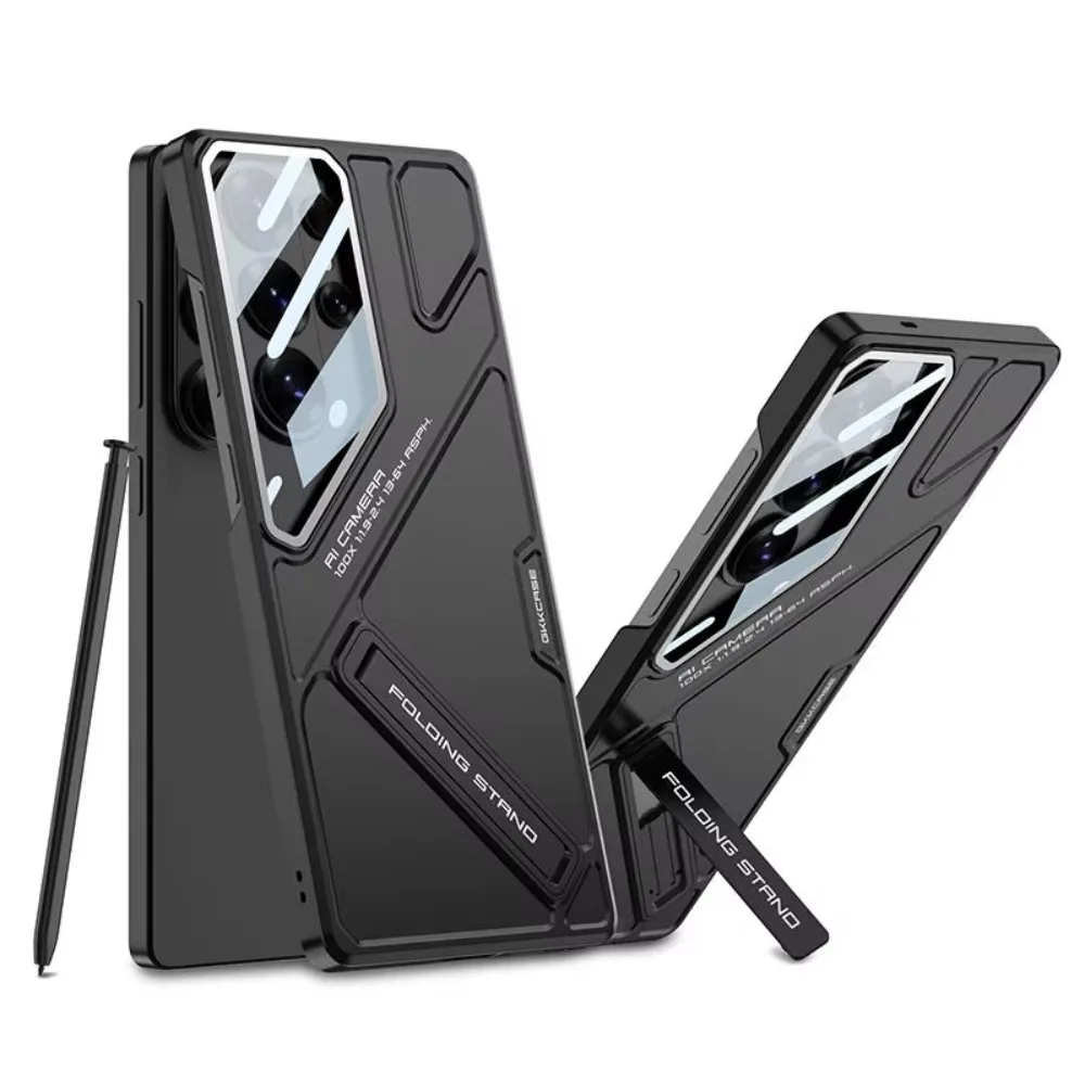 Premium Shockproof Geometric Case with Foldable Kickstand & Camera Lens Protection