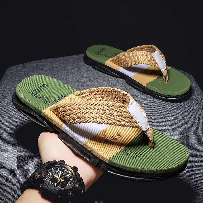 2023-New-Summer-Casual-Youth-Slipper-Men-Fashion-Colorblock-Beach-Non ...