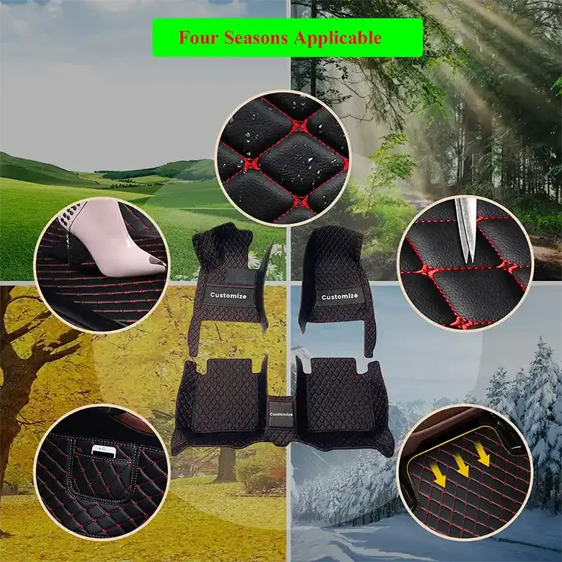 Leather Full Set RHD Car Floor Mat For VW Touareg Car Styling Interior Protect Accessories