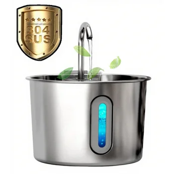 Cat Water Fountain, 75oz Stainless Steel Automatic Water Fountain with Filters Silent Pump for Cat Drinking, Pet Water Supplies 1