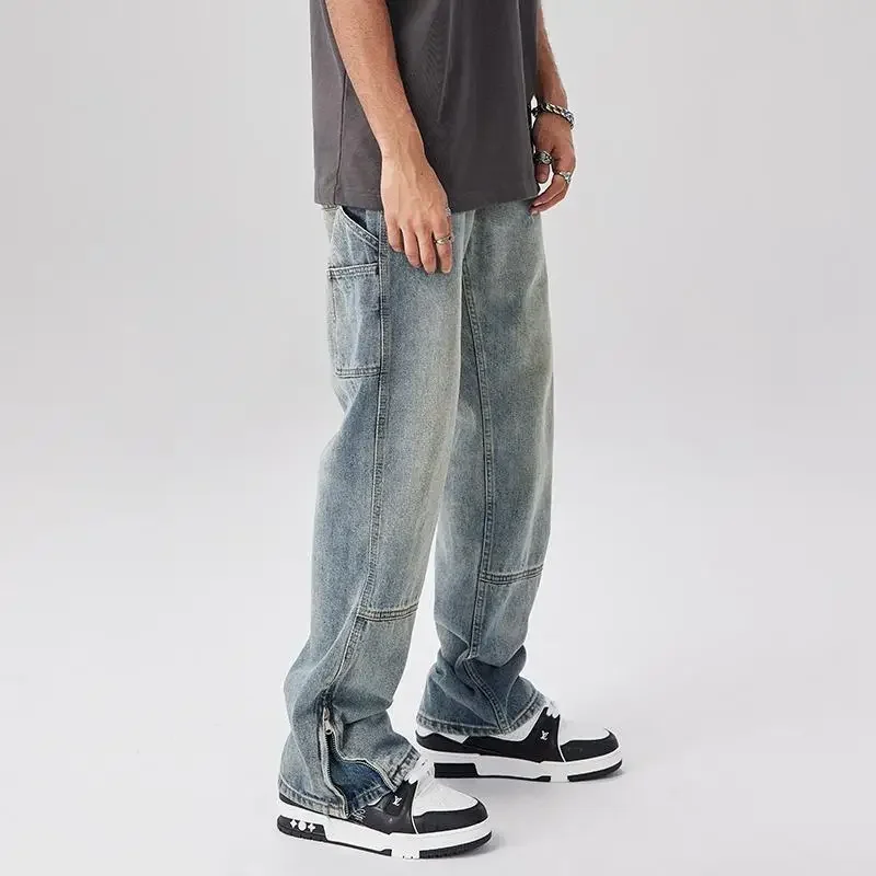 Men\'s Fashion Jeans Casual Cotton Classic Style Trousers Business Straight Fit Soft Trousers Male Spring Summer Pants C11
