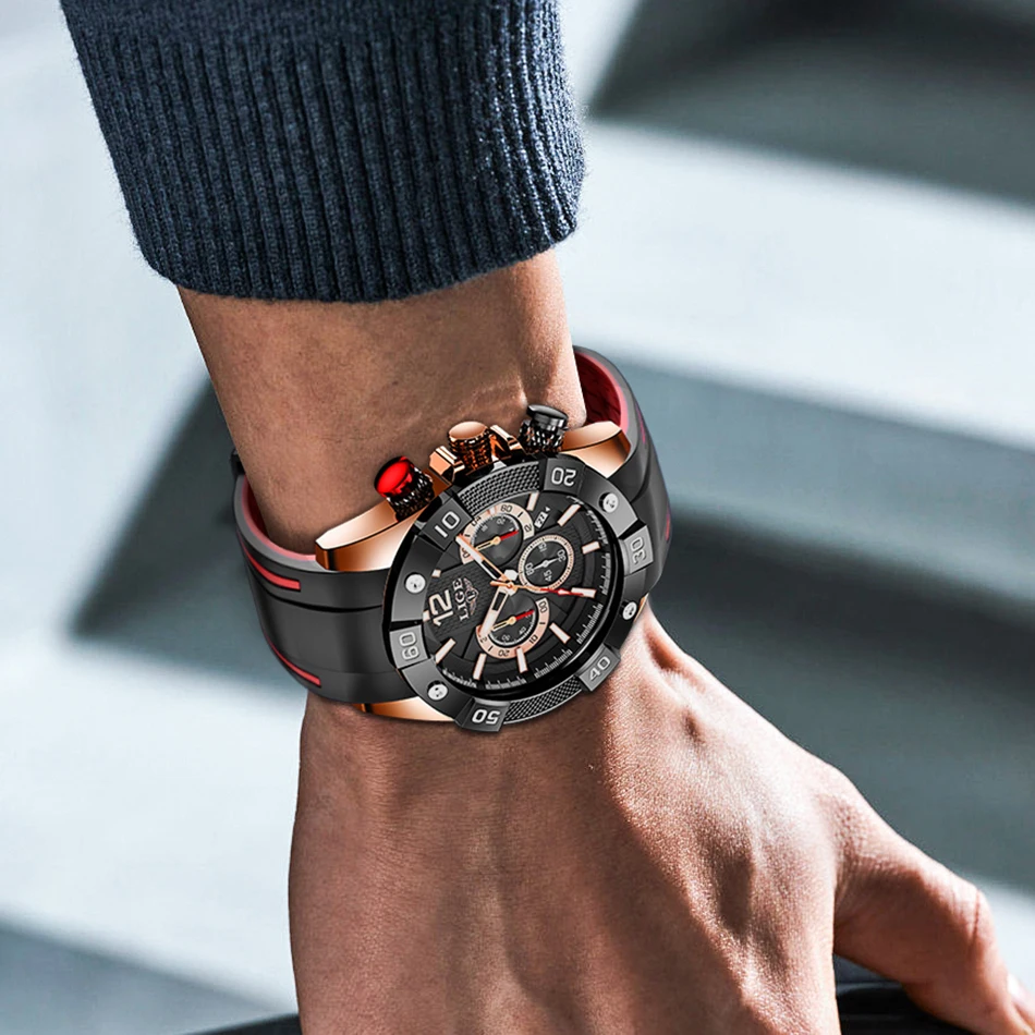 LIGE Mens Watches Top Brand Luxury Military Quartz Watch For Men Fashion Waterproof Sport Date Chronograph Relogio Masculino+BOX