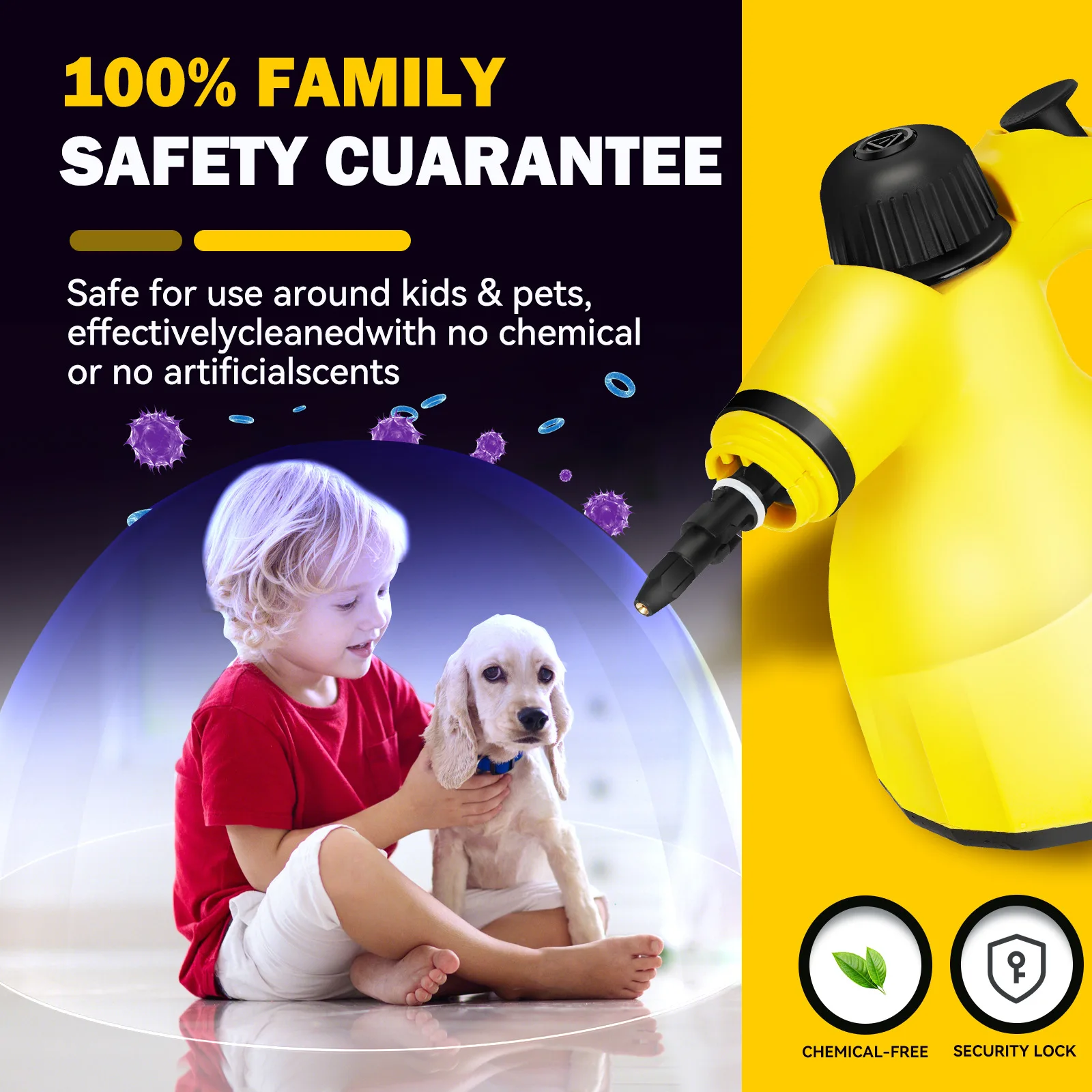 1200W Steam Cleaner High Pressure Temperature Cleaning Home Appliance Air Conditioning Kitchen Hood Car Cleaner With Water Tank 5