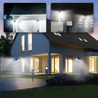 Lampe solaire murale à détecteur de mouvement PIR 100 LED, lampe solaire extérieure, étanche, alimentée par énergie solaire, lampe de rue, décoration de jardin 6