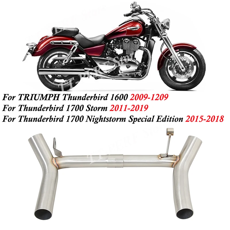 

For Triumph Thunderbird 1600 2009-2019 1700 Storm 2011 - 2019 Nightstorm Special Edition Motorcycle Exhaust Escape Mid Link Pipe