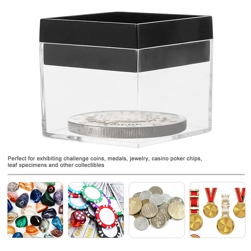 12pcs Transparent Plastic Square Box Mineral Specimen Collection Box Storage