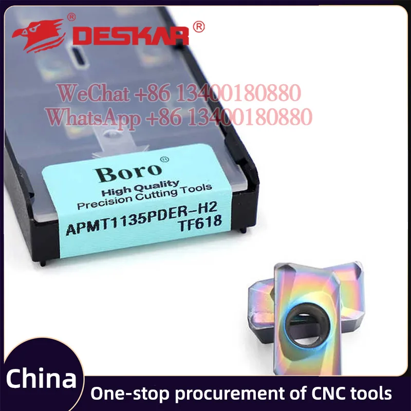 DESKAR 100% Original Genuine Cnc Blade APMT1135PDER APMT1604PDER APMT1135 APMT1604 H2 LF6018 TF618 Milling insert