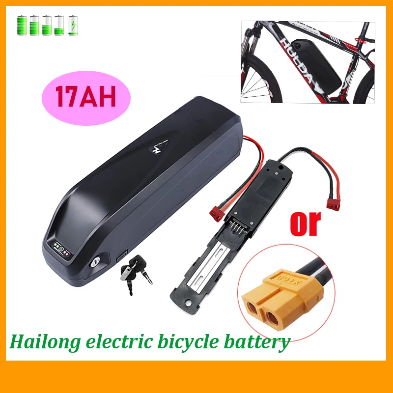

New Hailong Electric Bicycle Battery 48V 36V 52V 17Ah 4 Pin 18650 Lithium Battery Bafang Battery with 40A BMS BBS02 BBS03 BBSHD