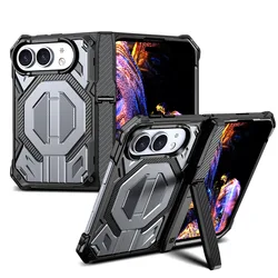 Magnetic Stand Hinge Shockproof Rugged Case with Military - Grade Protection for iPhone Duo (GRAY)