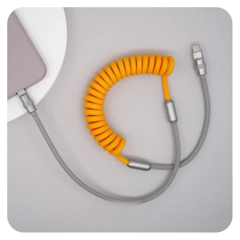 100W 6A Car Super Fast Charging USB C to Type C Telescopic Cable