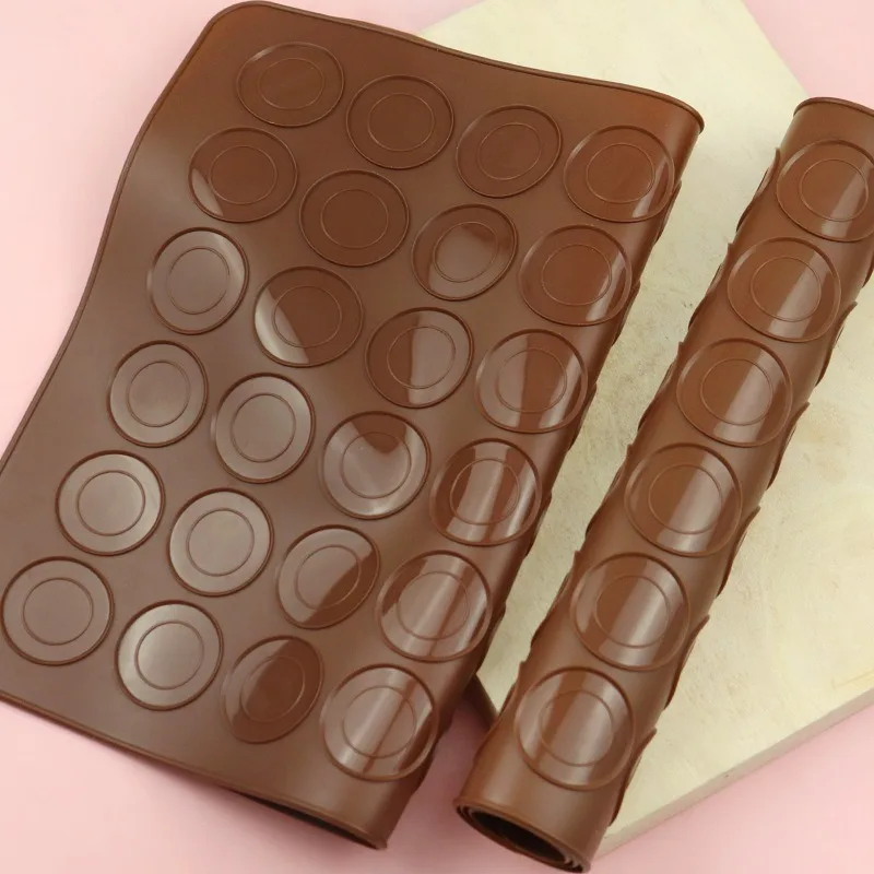 1pc 48-Cavity DIY Macaron Mold - Create Delicious Treats with This High-Temp Resistant Silicone Baking Mat! for Restaurant