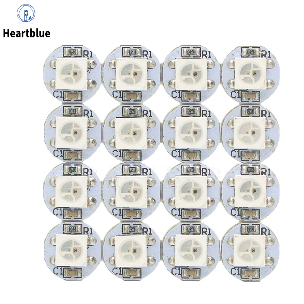 10-1000 قطعة WS2812B 4-Pin RGB LED Chip 5050 SMD مع WS2811 IC متوفر في ثنائي الفينيل متعدد الكلور الأسود أو الأبيض الذي يتميز بمبدد حرارة DC5V Indi
