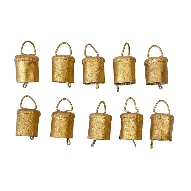 Hand call bell 10 Pcs vintage hanging bells Christmas decorations bells for home decor cow decoration with rope style
