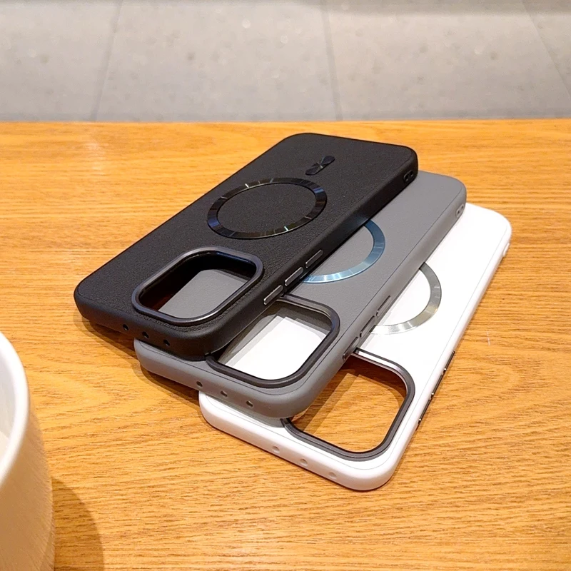 Solid Color Magnetic Ring Shockproof & Fingerprint-Resistant Phone Case