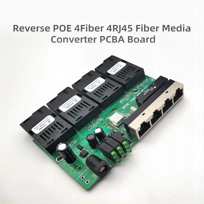 10/100M 역방향 POE 고속 이더넷 광섬유 스위치 4F2E/4F4E 출력 12V 광학 미디어 컨버터, 이더넷 SC PCBA 플라카 메트로 보드