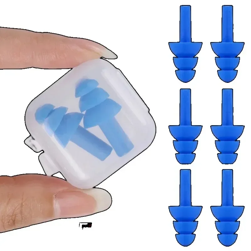 Soft Silicone Earplugs Waterproof Swimming Ear Plugs Reusable Noise Reduction Sleeping Ear Plugs Hearing Protector with Box 2023 5