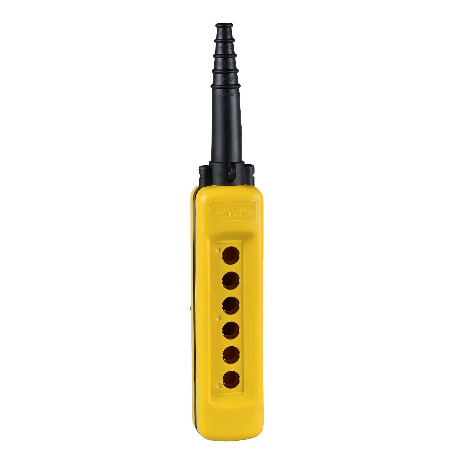 

XACA06 Empty pendant control station, Harmony XAC, plastic, yellow, 6 cut outs