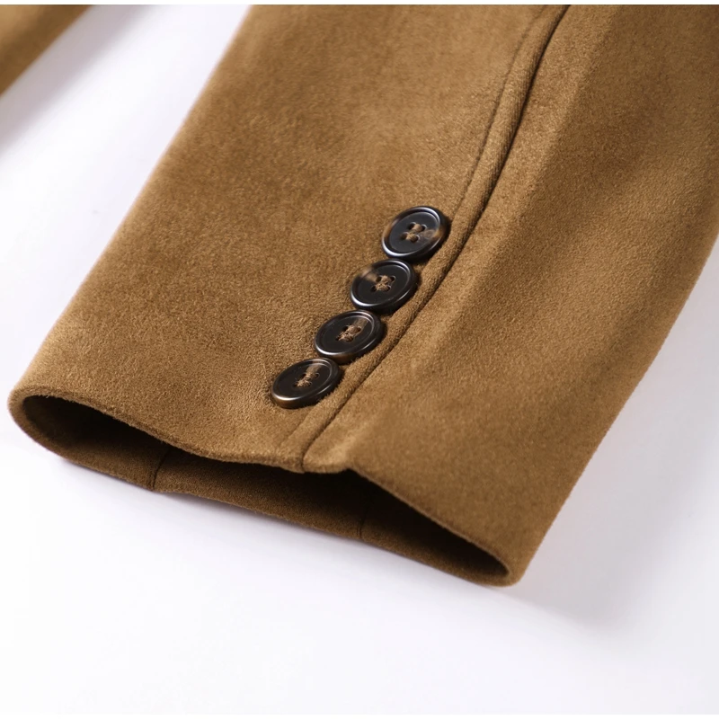 Women Suede Jackets Loose Lapel Single Breasted Long Sleeves Pockets Blazer Coats Female Autumn Fashion New in Outwear