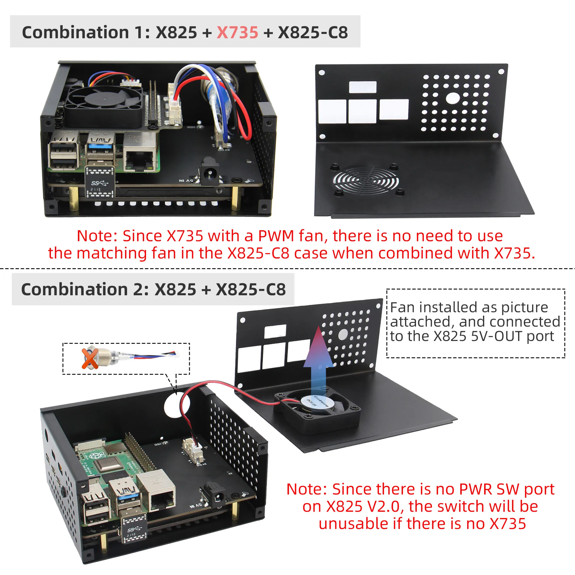 Raspberry Pi Metal Case X825 | Raspberry Pi 4 Case Ssd