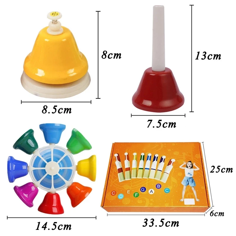 8-Note Percussion Instrument Toy Metal Musical Instrument Rattle Xylophone Children'S Music Learning Educational Teaching Aids 6