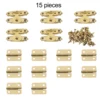 15pcs Cabinet Hinge And Hasp Latch For Cabinet Furniture Hinges Mounting Tool Decorative Jewelry Wooden Box Fixing Hardware 5