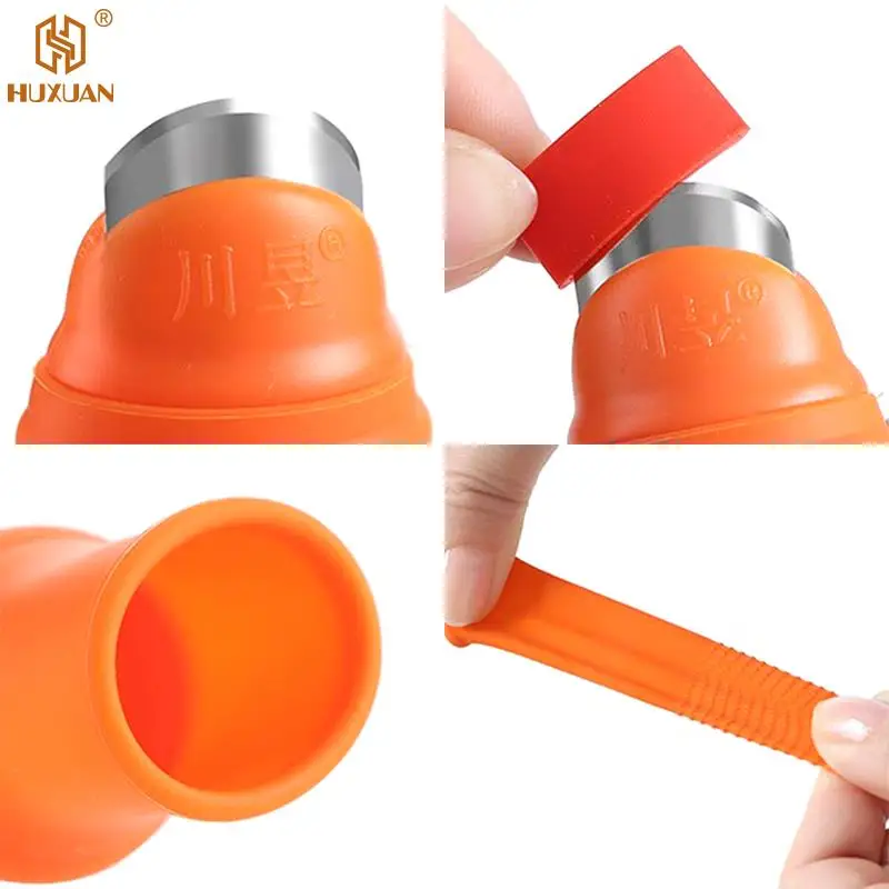 1pc Silicone Finger Protector With Blade For Fruits Vegetable Thumb Finger Knife Gloves Guard Gadgets Kitchen Accessories