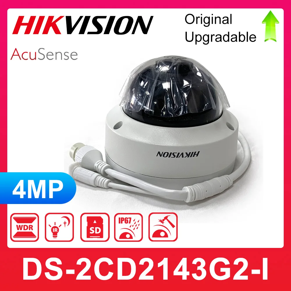 

Hikvision DS-2CD2143G2-I 4MP H.265+ IP67 IK10 POE IR DS-2CD2143G2-IS and DS-2CD2143G2-IU AcuSense CCTV Network Dome IP Camera