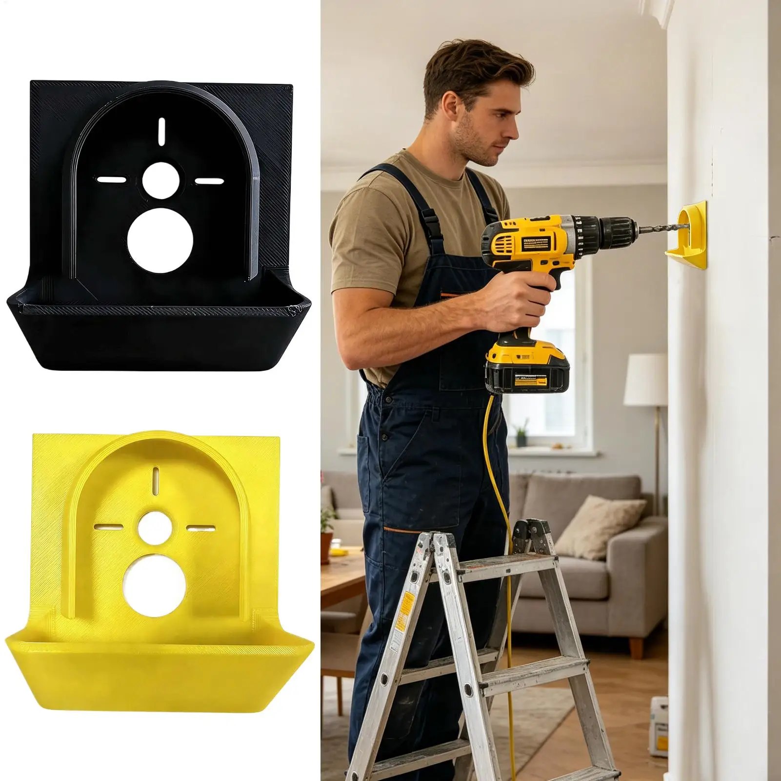 Aspiratore di polvere per trapano pratico con coperchio antipolvere, contenitore raccoglipolvere per trapano elettrico, per la raccolta della polvere da foratura a parete. - immagine 4