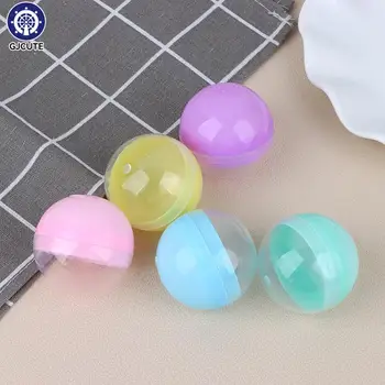10Pcs 45mm Plastic Toy Capsules Half Transparent Colorful Round Surprise Ball Easy Open Lock Amusement For Vending Machine 1