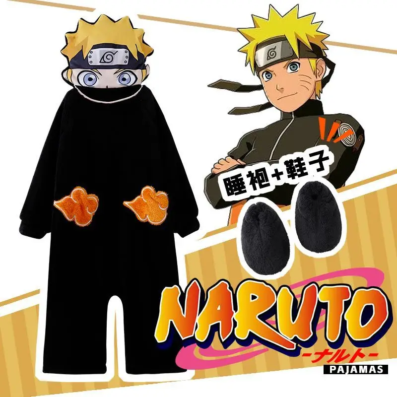 NARUTO-ナルト-コスプレジャンプスーツ,フード付きネグリジェ,簡単な