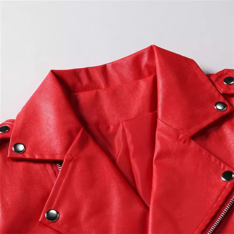 Leather jackets Men winter jacket Men Solid Color Imitation Leather Jacket Black / Red Oblique Zipper Biker Coats
