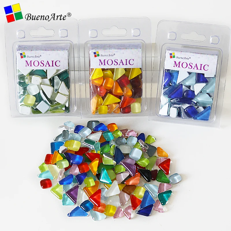 200g Crystal Glass Irregular Stone Colorful Mosaic Tile DIY Craft Material Garden Decor