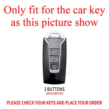 Cover chiate/telecomando per VW Volkswagen Touareg 2018 2019 2020 2021 3 pulsanti Shell di protezione senza chiave a distanza - Copertura completa della cassa chiave dell automobile del Silicone in lega di zinco per VW