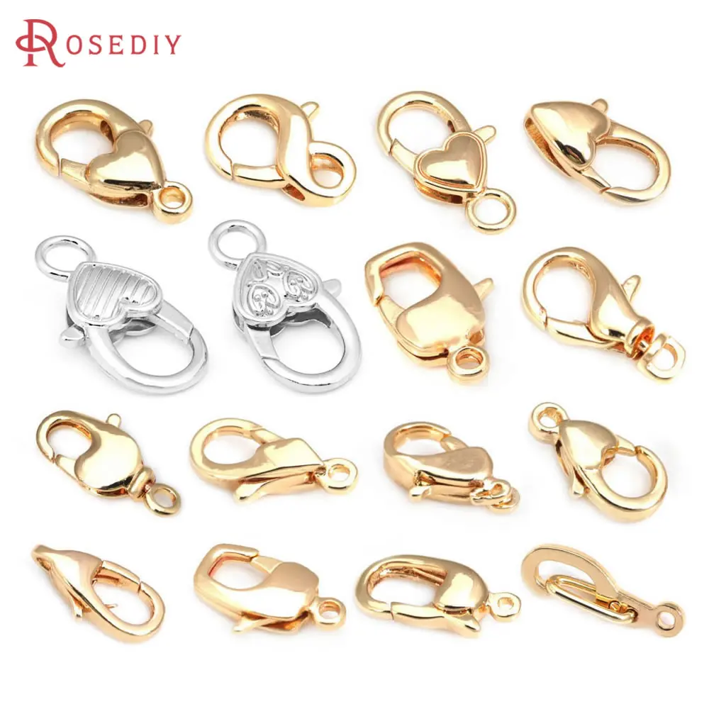 18kゴールドネックレス ロブスタークラスプ 18Kゴールドカラーの真ちゅう製ロブスタークラスプ,クラスプ付き